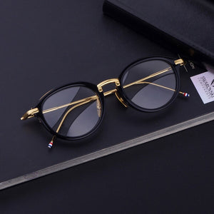 Thom TB011 Metal Acetate Glasses Frame Men Women Retro Round Circle Eyeglasses Myopia Optical Prescription Eyewear Oculos