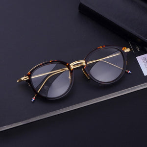 Thom TB011 Metal Acetate Glasses Frame Men Women Retro Round Circle Eyeglasses Myopia Optical Prescription Eyewear Oculos