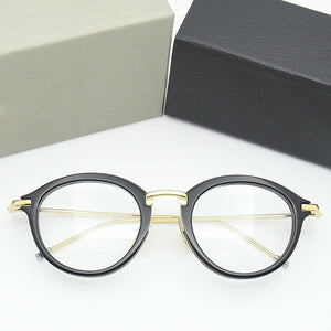 Thom TB011 Metal Acetate Glasses Frame Men Women Retro Round Circle Eyeglasses Myopia Optical Prescription Eyewear Oculos