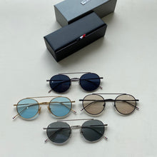 Load image into Gallery viewer, Thom Vintage Alloy Sunglasses Retro Round Metal Eyeglasses Frame for Male and Female Blue lens Anti-uv400 Male Mirror Sunglasses