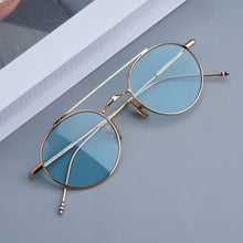 Load image into Gallery viewer, Thom Vintage Alloy Sunglasses Retro Round Metal Eyeglasses Frame for Male and Female Blue lens Anti-uv400 Male Mirror Sunglasses