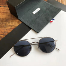 Load image into Gallery viewer, Thom Vintage Alloy Sunglasses TB101 Retro Round Metal Eyeglasses Titanium Frame for Male and Female Blue lens With Original Box