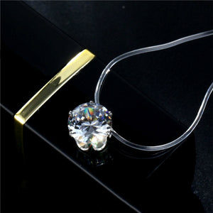 Fashion 4 Styles 8mm Europe Pendant & Necklace Fish Line Transparent line Bridal Wedding Necklaces For Women