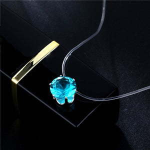 Fashion 4 Styles 8mm Europe Pendant & Necklace Fish Line Transparent line Bridal Wedding Necklaces For Women