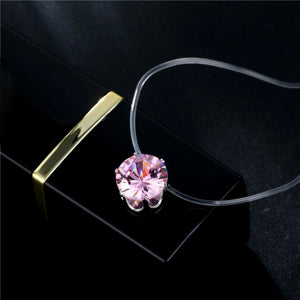 Fashion 4 Styles 8mm Europe Pendant & Necklace Fish Line Transparent line Bridal Wedding Necklaces For Women