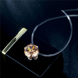 Fashion 4 Styles 8mm Europe Pendant & Necklace Fish Line Transparent line Bridal Wedding Necklaces For Women