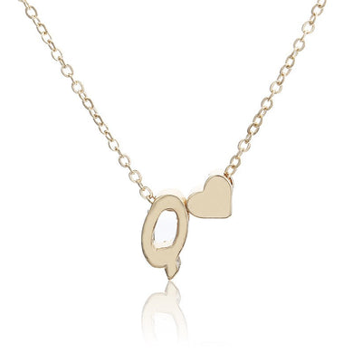 Fashion Gold Color Heart Letter Necklace Personalized Name Women Europe Pendant & Necklace Gift For Girlfriend