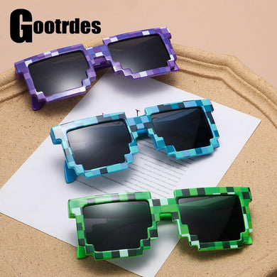 Thug Life Sunglasses Funny Mosaic Sunglasses Retro Gamer Robot Eyewear Pixel Mosaic Sun Glasses Birthday Party Cosplay Favors