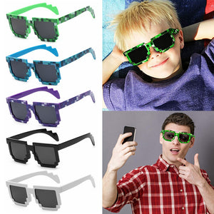 Thug Life Sunglasses Funny Mosaic Sunglasses Retro Gamer Robot Eyewear Pixel Mosaic Sun Glasses Birthday Party Cosplay Favors