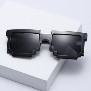 Thug Life Sunglasses Funny Mosaic Sunglasses Retro Gamer Robot Eyewear Pixel Mosaic Sun Glasses Birthday Party Cosplay Favors