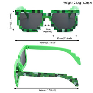 Thug Life Sunglasses Funny Mosaic Sunglasses Retro Gamer Robot Eyewear Pixel Mosaic Sun Glasses Birthday Party Cosplay Favors
