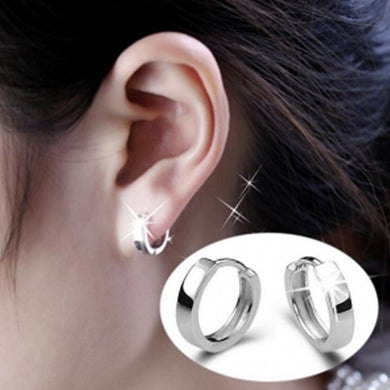 Tide charm Fashion Glossy Lovers Circle Ear Ring Earrings Punk Male and Female Anti-allergic Buckle Jewelry Earring Wholesale
