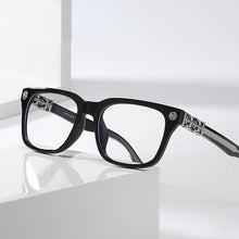 Load image into Gallery viewer, Tide plate metal glasses frame retro big frame male and female flat mirror with myopia frame silver square big frame eyeglasses