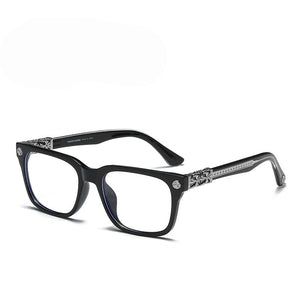 Tide plate metal glasses frame retro big frame male and female flat mirror with myopia frame silver square big frame eyeglasses