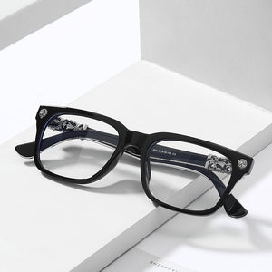 Tide plate metal glasses frame retro big frame male and female flat mirror with myopia frame silver square big frame eyeglasses