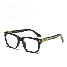 Load image into Gallery viewer, Tide plate metal glasses frame retro big frame male and female flat mirror with myopia frame silver square big frame eyeglasses