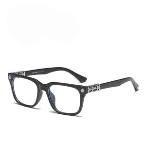 Tide plate metal glasses frame retro big frame male and female flat mirror with myopia frame silver square big frame eyeglasses