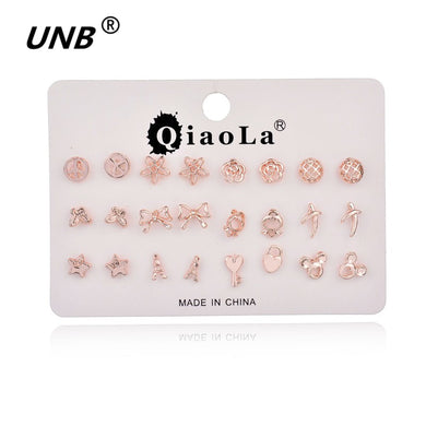 Tiny Earrings Small 2016 Cute 12 Pairs/Set Animal Stud Earrings Set For Women Fashion Jewelry Bohemian Men Earrings Studs CA0085