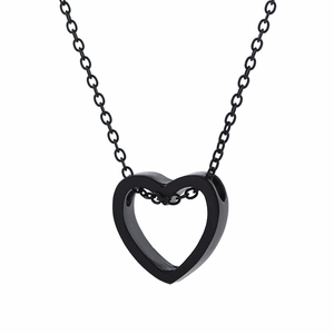 Collana a cuore piccolo per donna Collana con ciondolo a forma di cuore in acciaio inossidabile Collana girocollo etnica bohémien Trasporto di goccia 