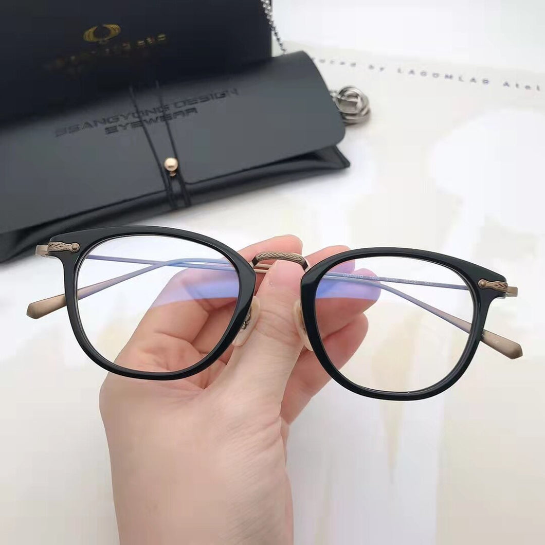 Titanium Acetate Glasses Frame Men Round Optical Myopia Spectacles Women Prescription Eyeglasses Frame  Brand Eyewear