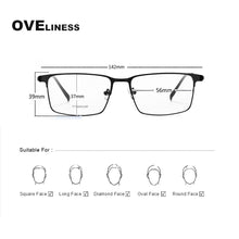 Carica l&#39;immagine nel visualizzatore di Gallery, Titanium Alloy Square Glasses Frame Men Optical Men EyeGlasses Prescription Myopia Male Metal Full Screwless Eyewear