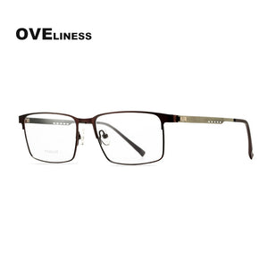 Titanium Alloy Square Glasses Frame Men Optical Men EyeGlasses Prescription Myopia Male Metal Full Screwless Eyewear