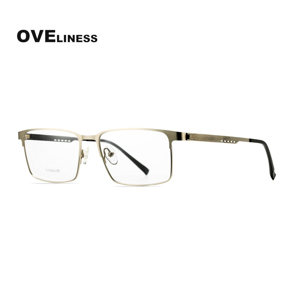 Titanium Alloy Square Glasses Frame Men Optical Men EyeGlasses Prescription Myopia Male Metal Full Screwless Eyewear
