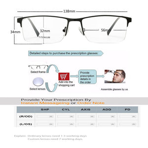 Titanium Alloy Glasses Frame Men Male Square spectacles Eyeglasses Frame Myopia Prescription Glasses Screwless Eyewear