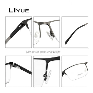Titanium Alloy Glasses Frame Men Male Square spectacles Eyeglasses Frame Myopia Prescription Glasses Screwless Eyewear