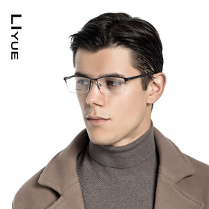 Titanium Alloy Glasses Frame Men Male Square spectacles Eyeglasses Frame Myopia Prescription Glasses Screwless Eyewear