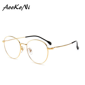 Titanium Alloy Glasses Frame Men Ultralight Women Vintage Round Prescription Eyeglasses Retro Optical Frame Screwless Eyewear