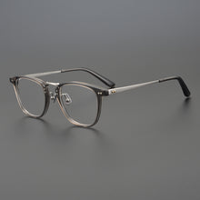 Load image into Gallery viewer, Titanium Alloy Men Square Glasses Frame Acetate Business Eyeglasses Eyewear Anti Blue Light Prescription Optical Lens