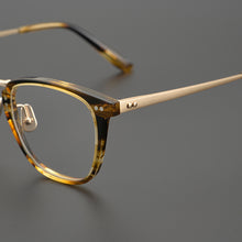 Load image into Gallery viewer, Titanium Alloy Men Square Glasses Frame Acetate Business Eyeglasses Eyewear Anti Blue Light Prescription Optical Lens