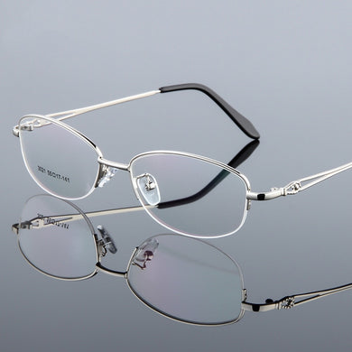 Titanium Alloy Optical Eyeglasses Woman Ultra Light Weight Myopia Glasses Frames Female Half Rim Eyewear Spectacles