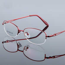 Load image into Gallery viewer, Titanium Alloy Optical Eyeglasses Woman Ultra Light Weight Myopia Glasses Frames Female Half Rim Eyewear Spectacles