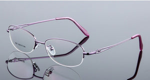 Titanium Alloy Optical Eyeglasses Woman Ultra Light Weight Myopia Glasses Frames Female Half Rim Eyewear Spectacles