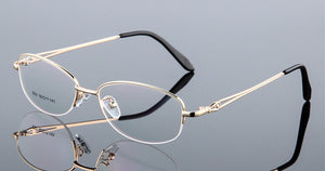 Titanium Alloy Optical Eyeglasses Woman Ultra Light Weight Myopia Glasses Frames Female Half Rim Eyewear Spectacles