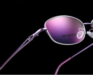 Titanium Alloy Optical Eyeglasses Woman Ultra Light Weight Myopia Glasses Frames Female Half Rim Eyewear Spectacles