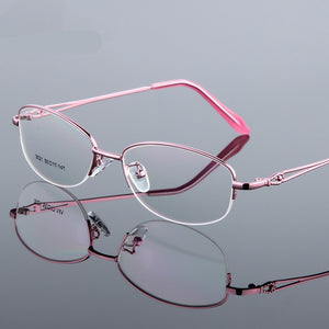 Titanium Alloy Optical Eyeglasses Woman Ultra Light Weight Myopia Glasses Frames Female Half Rim Eyewear Spectacles
