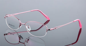 Titanium Alloy Optical Eyeglasses Woman Ultra Light Weight Myopia Glasses Frames Female Half Rim Eyewear Spectacles