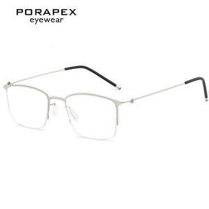 Titanium Alloy Optical Glasses Frame Men Ultralight Square Myopia Prescription Eyeglasses 2023 Male Metal Full No Screw Eyewear