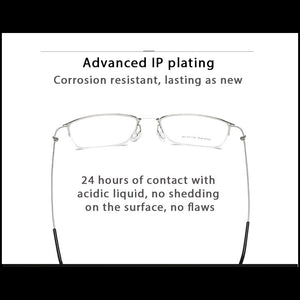 Titanium Alloy Optical Glasses Frame Men Ultralight Square Myopia Prescription Eyeglasses 2023 Male Metal Full No Screw Eyewear