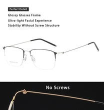 Load image into Gallery viewer, Titanium Alloy Optical Glasses Frame Men Ultralight Square Myopia Prescription Eyeglasses 2023 Male Metal Full No Screw Eyewear