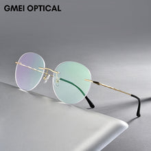 Load image into Gallery viewer, Titanium Alloy Rimless Glasses Frame Men Ultralight Round Eyeglasses Myopia Prescription Frames For Women Optical Eye Glass