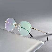 Load image into Gallery viewer, Titanium Alloy Rimless Glasses Frame Men Ultralight Round Eyeglasses Myopia Prescription Frames For Women Optical Eye Glass