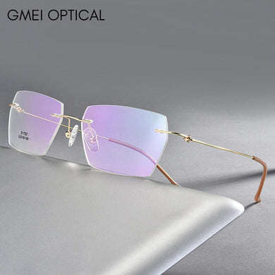 Titanium Alloy Screwless Eyewear Rimless Men Glasses Frame Ultralight Square Eyeglasses Myopia Prescription Spectacles Frameless