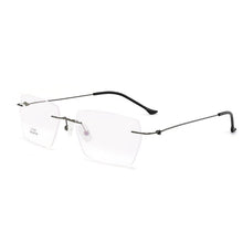 Carica l&#39;immagine nel visualizzatore di Gallery, Titanium Alloy Screwless Eyewear Rimless Men Glasses Frame Ultralight Square Eyeglasses Myopia Prescription Spectacles Frameless