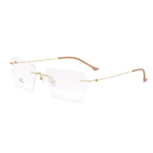 Carica l&#39;immagine nel visualizzatore di Gallery, Titanium Alloy Screwless Eyewear Rimless Men Glasses Frame Ultralight Square Eyeglasses Myopia Prescription Spectacles Frameless