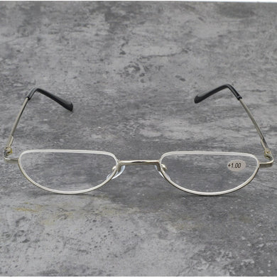 Titanium Alloy UP Half Frame Small Reading Glasses +0.75 +1 +1.25 +1.5 +1.75 +2 +2.25 +2.5 +2.75 +3 +3.25 +3.5 +4