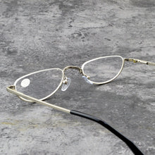 Load image into Gallery viewer, Titanium Alloy UP Half Frame Small Reading Glasses +0.75 +1 +1.25 +1.5 +1.75 +2 +2.25 +2.5 +2.75 +3 +3.25 +3.5 +4
